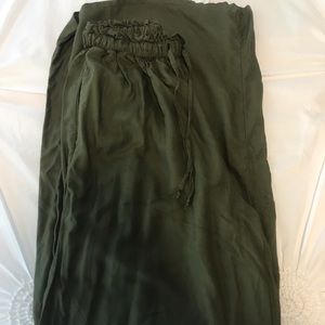 American Eagle green flowly wide leg pants